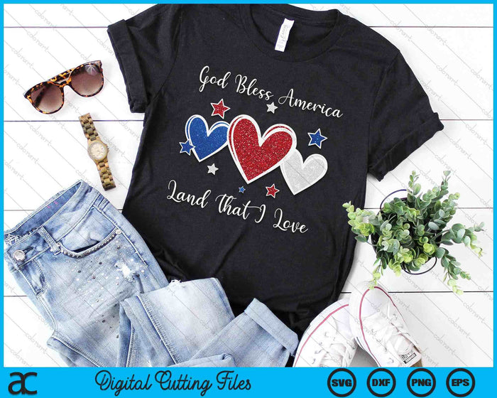 God Bless America For Women Girls Cute Patriotic 4th Of July SVG PNG Digital Cutting Files