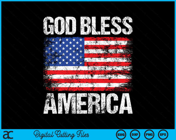 God zegene Amerika patriottische Happy 4 juli SVG PNG digitale snijbestanden
