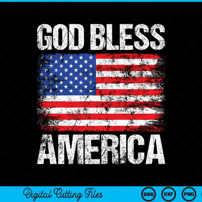 God bless America patriotic happy 4th of July SVG cut file