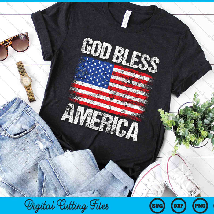 God Bless America Patriotic Happy 4th of July SVG PNG Digital Cutting Files