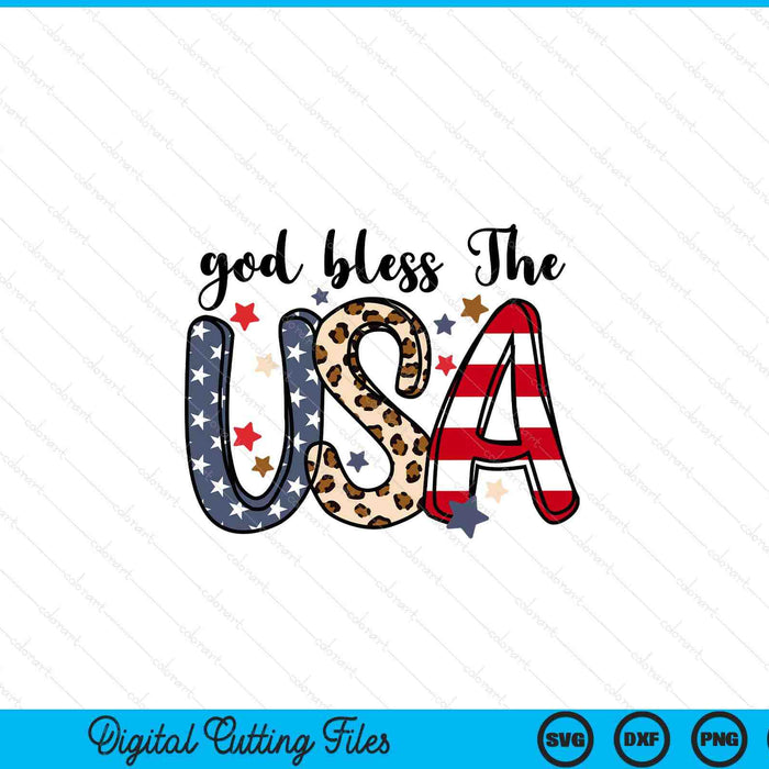 God bless the USA 4th of July SVG cut file