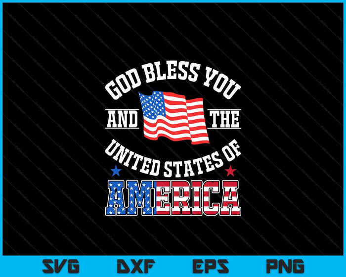 God Bless You And The United States Of America SVG PNG Digital Cutting Files