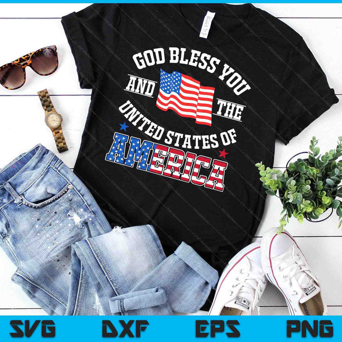 God Bless You And The United States Of America SVG PNG Digital Cutting Files