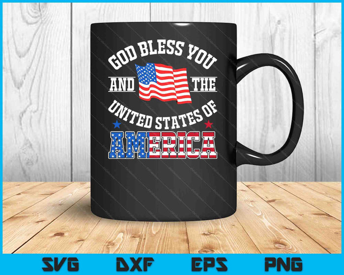 God Bless You And The United States Of America SVG PNG Digital Cutting Files