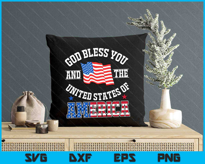 God Bless You And The United States Of America SVG PNG Digital Cutting Files