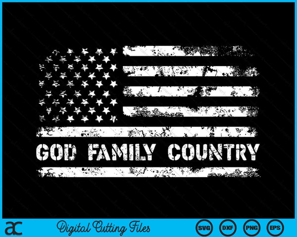 God Family Country Patriotic Christian American Flag SVG PNG Digital Cutting Files