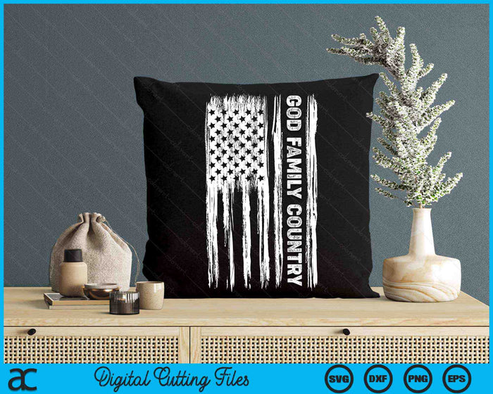 God Family Country Patriotic Christian American Flag SVG PNG Digital Printable Files