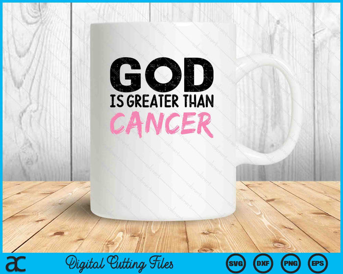 God Is Greater Than Cancer Breast Cancer Awareness Hope Gift SVG PNG Digital Cutting File