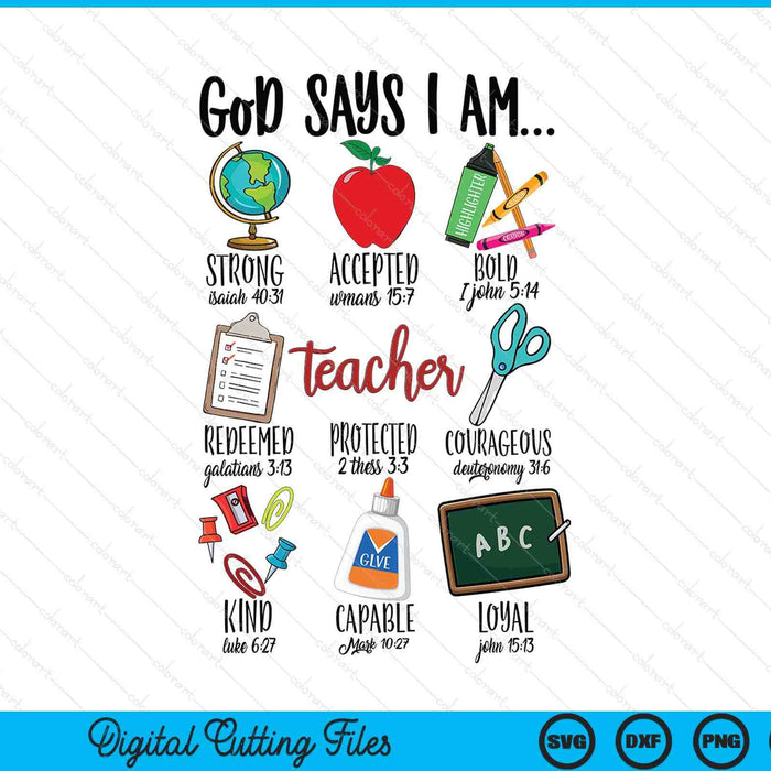 God says I am teacher SVG cut file