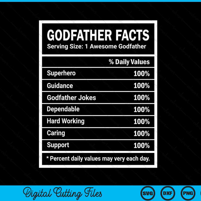 Godfather facts Father's Day SVG cut file