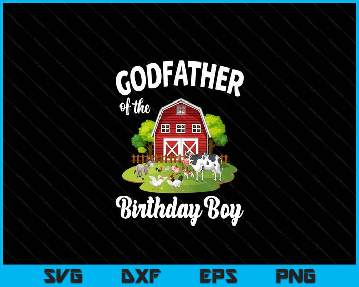 Godfather van het feestvarken boerderij dier Bday partij viering SVG PNG digitale snijden-bestanden