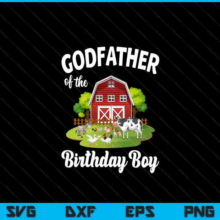 Godfather van het feestvarken boerderij dier Bday partij viering SVG PNG digitale snijden-bestanden