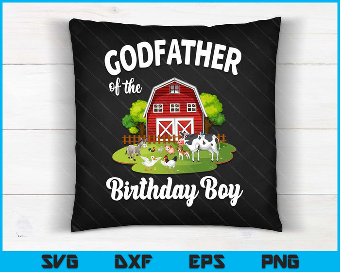 Godfather van het feestvarken boerderij dier Bday partij viering SVG PNG digitale snijden-bestanden