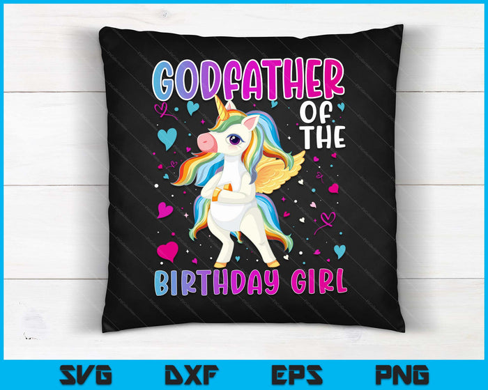 Godfather van het feestvarken Flossen Unicorn Godfather Gifts SVG PNG digitale afdrukbare bestanden