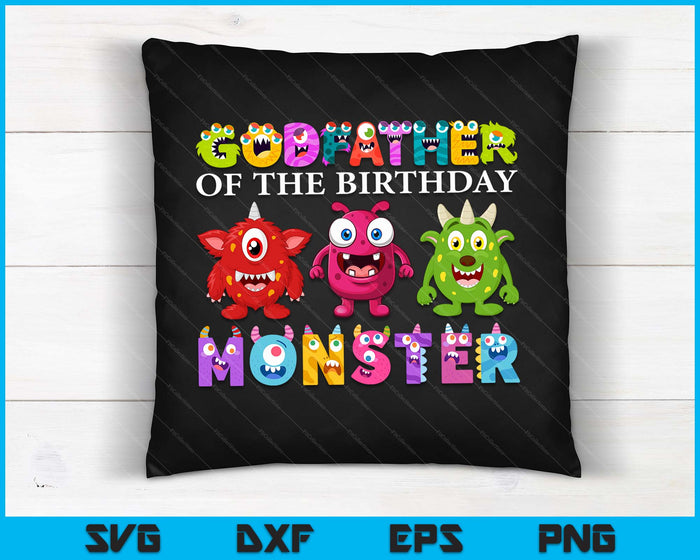Godfather Of The Little Monster Birthday Party Family Monster SVG PNG Digital Printable Files