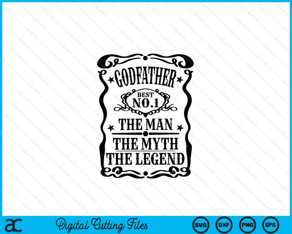 Godfather The Man The Myth The Legend Retro Gift for Dad Father's Day SVG PNG Digital Cutting Files