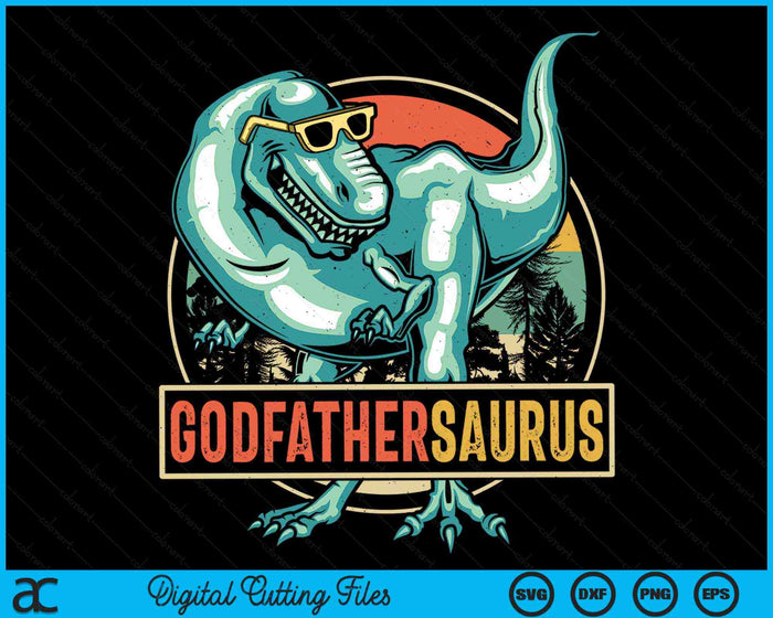 Godfathersaurus T Rex Dinosaur Godfathersaurus Family Matching SVG PNG Digital Cutting Files