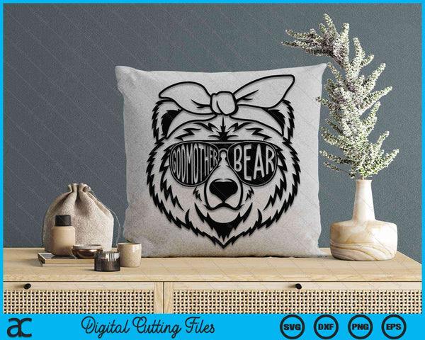 Godmother Bear With Bandana Godmother Bear SVG PNG Digital Cutting Files