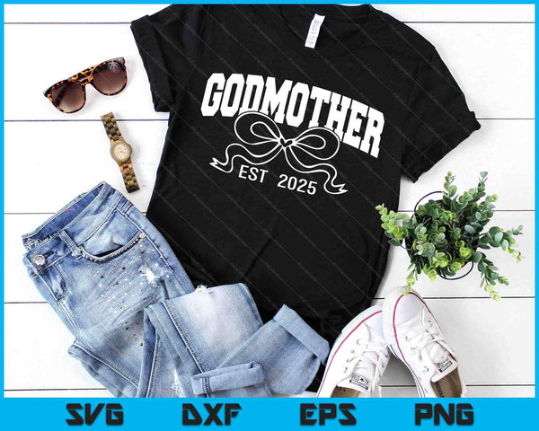 Godmother Est 2025 Coquette Bow SVG PNG Digital Printable Files