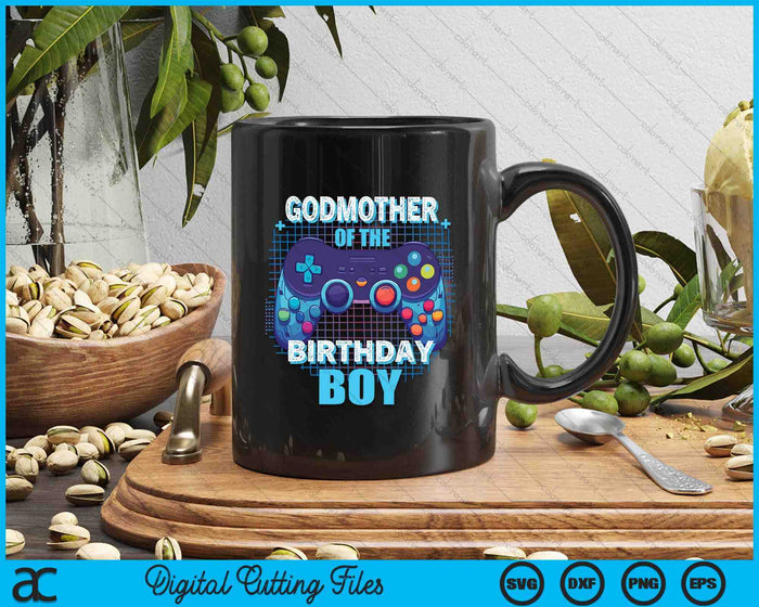 Godmother Of The Birthday Boy Matching Video Game Birthday Party SVG PNG Digital Cutting File