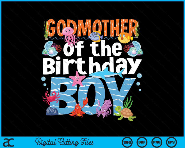 Godmother Under Sea Birthday Boy Ocean Sea Animals Themed SVG PNG Digital Cutting Files