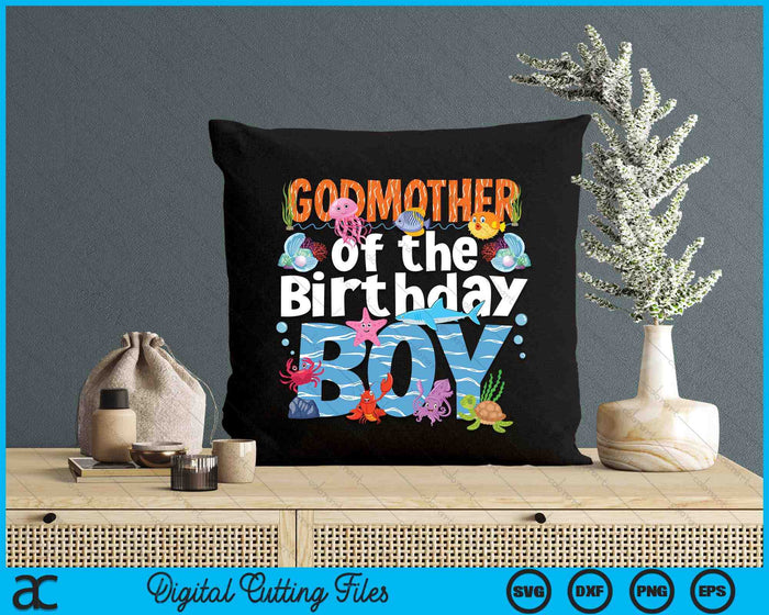 Godmother Under Sea Birthday Boy Ocean Sea Animals Themed SVG PNG Digital Cutting Files