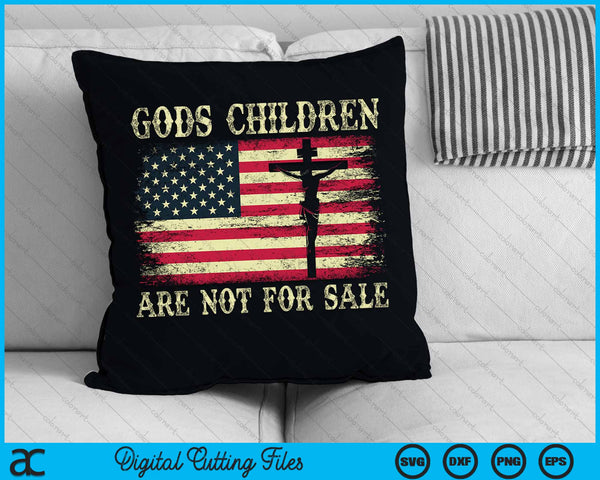 Godenkinderen zijn niet te koop Amerikaanse vlag Cross Christian SVG PNG digitale snijbestanden