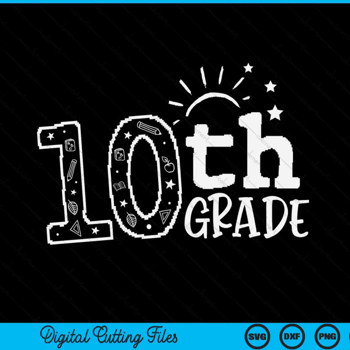Going to 10th grade teacher squad SVG cut file