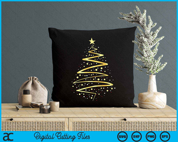 Gold Color Christmas Tree Design SVG PNG Digital Printable Files