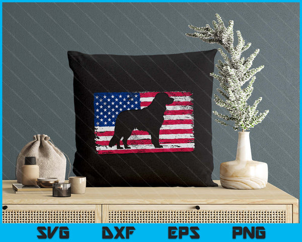 Golden Retriever Vintage USA Flag SVG PNG Digital Printable Files