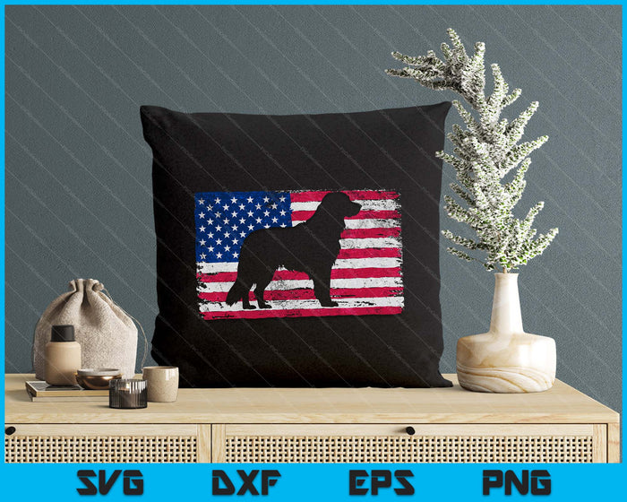 Golden Retriever Vintage USA Flag SVG PNG Digital Printable Files
