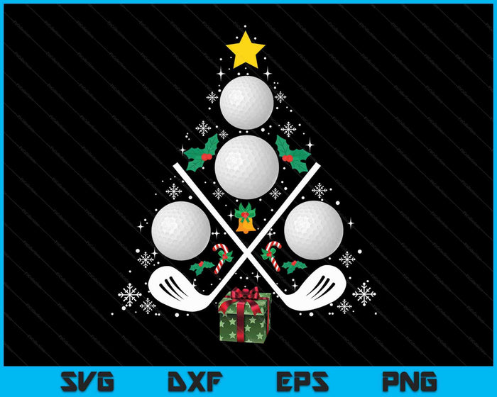 Golf Equipment Christmas Tree Christmas Golf SVG PNG Digital Cutting Files