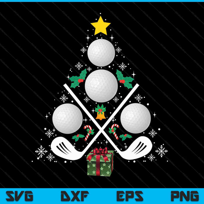 Golf equipment Christmas tree Christmas golf SVG cut file