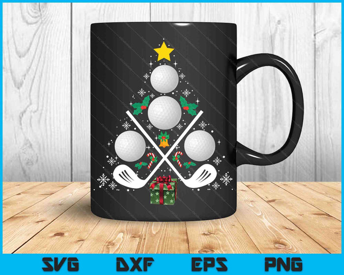 Golf Equipment Christmas Tree Christmas Golf SVG PNG Digital Cutting Files