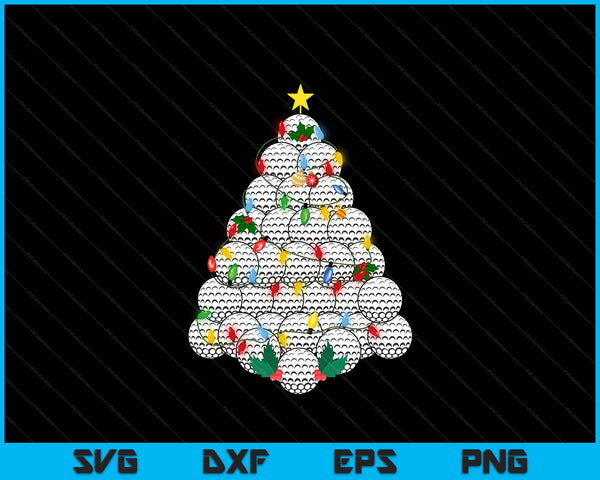 Golf football Christmas tree Xmas pajamas player coach SVG PNG cut file for Cricut