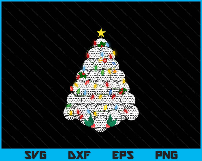 Golf Football Christmas Tree Xmas Pajamas Player Coach SVG PNG Digital Printable Files