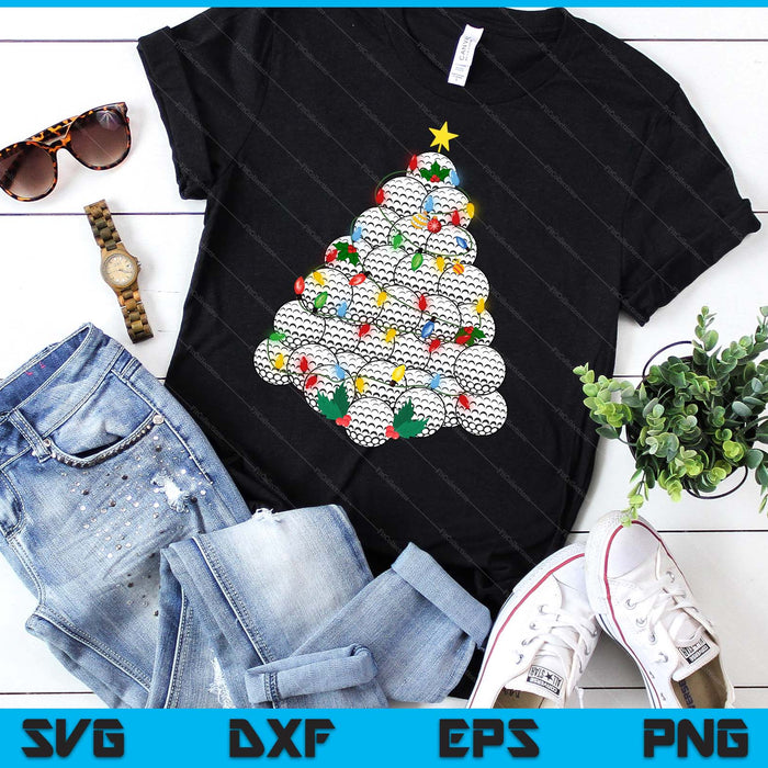 Golf Football Christmas Tree Xmas Pajamas Player Coach SVG PNG Digital Printable Files