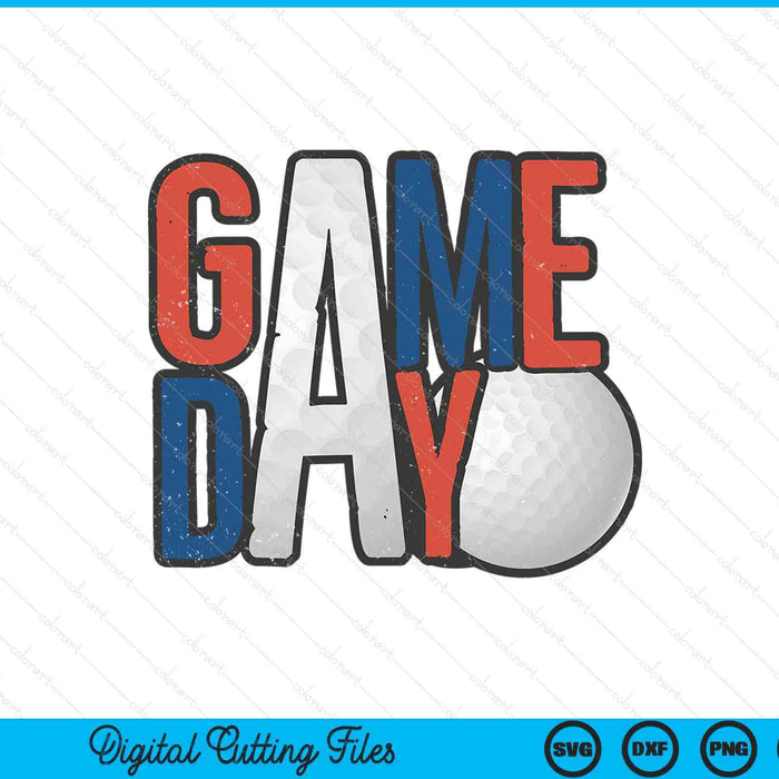 Golf game day navy blue and red SVG cut file