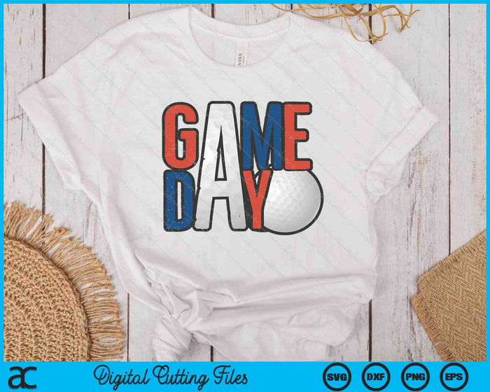 Golf Game Day Navy Blue And Red SVG PNG Digital Printable Files