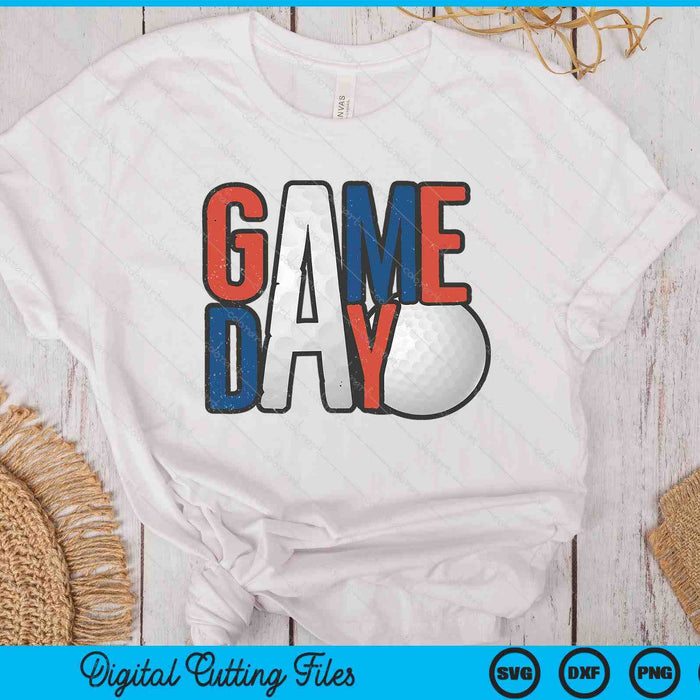 Golf Game Day Navy Blue And Red SVG PNG Digital Printable Files