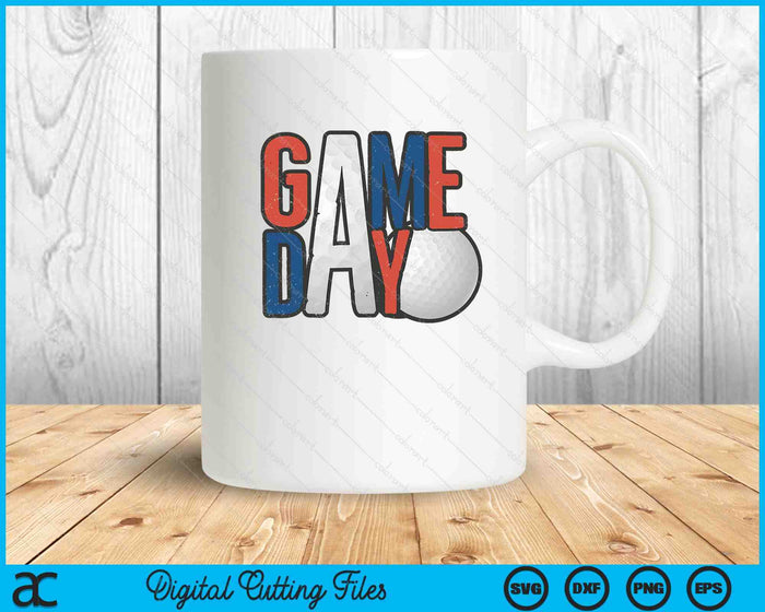 Golf Game Day Navy Blue And Red SVG PNG Digital Printable Files