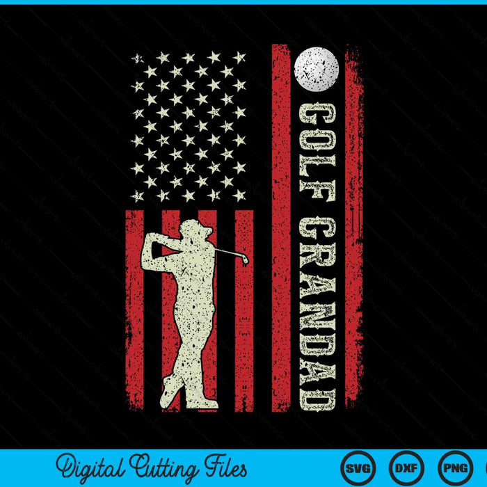 Golf grandad US flag for grandad SVG cut file