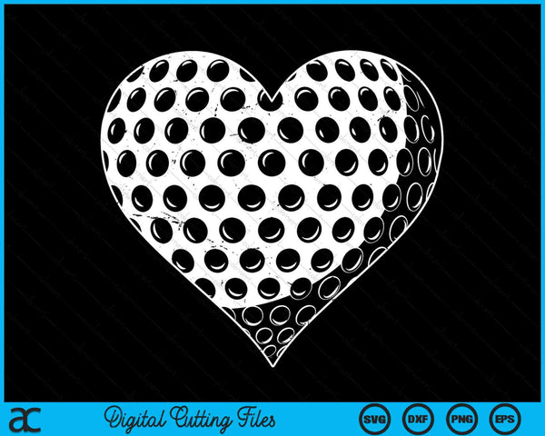 Golf Heart Love Valentines Day Golf Player SVG PNG Digital Cutting Files
