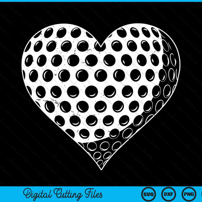 Golf heart love Valentines Day golf player SVG cut file