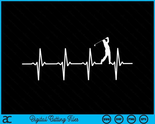 Golf Heartbeat SVG PNG snijden afdrukbare bestanden