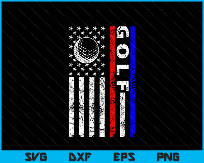 Golf Lovers 4th of July American Flag Golf USA SVG PNG Digital Printable Files