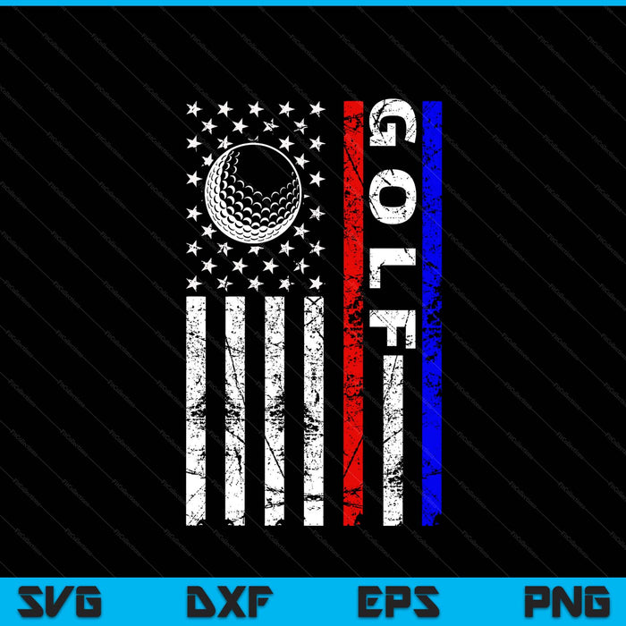 Golf lovers 4th of July American flag golf USA SVG cut file