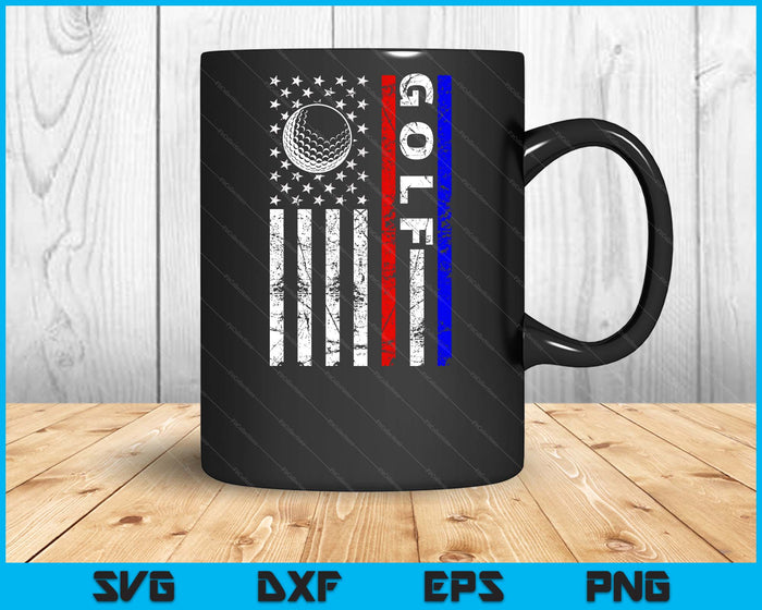 Golf Lovers 4th of July American Flag Golf USA SVG PNG Digital Printable Files
