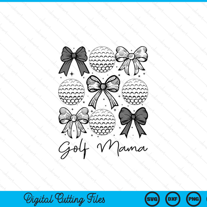 Golf mama coquette bow golf season SVG cut file