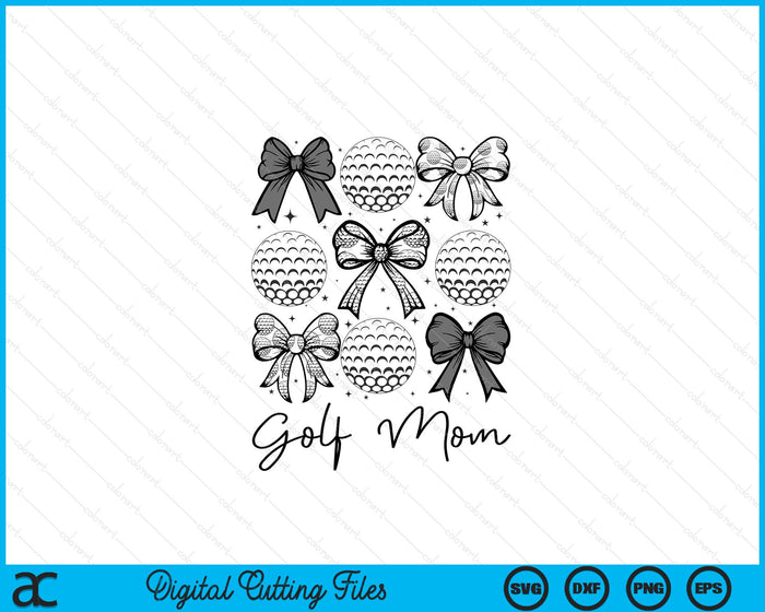 Golf Mom Coquette Bow Golf Season SVG PNG Digital Printable Files